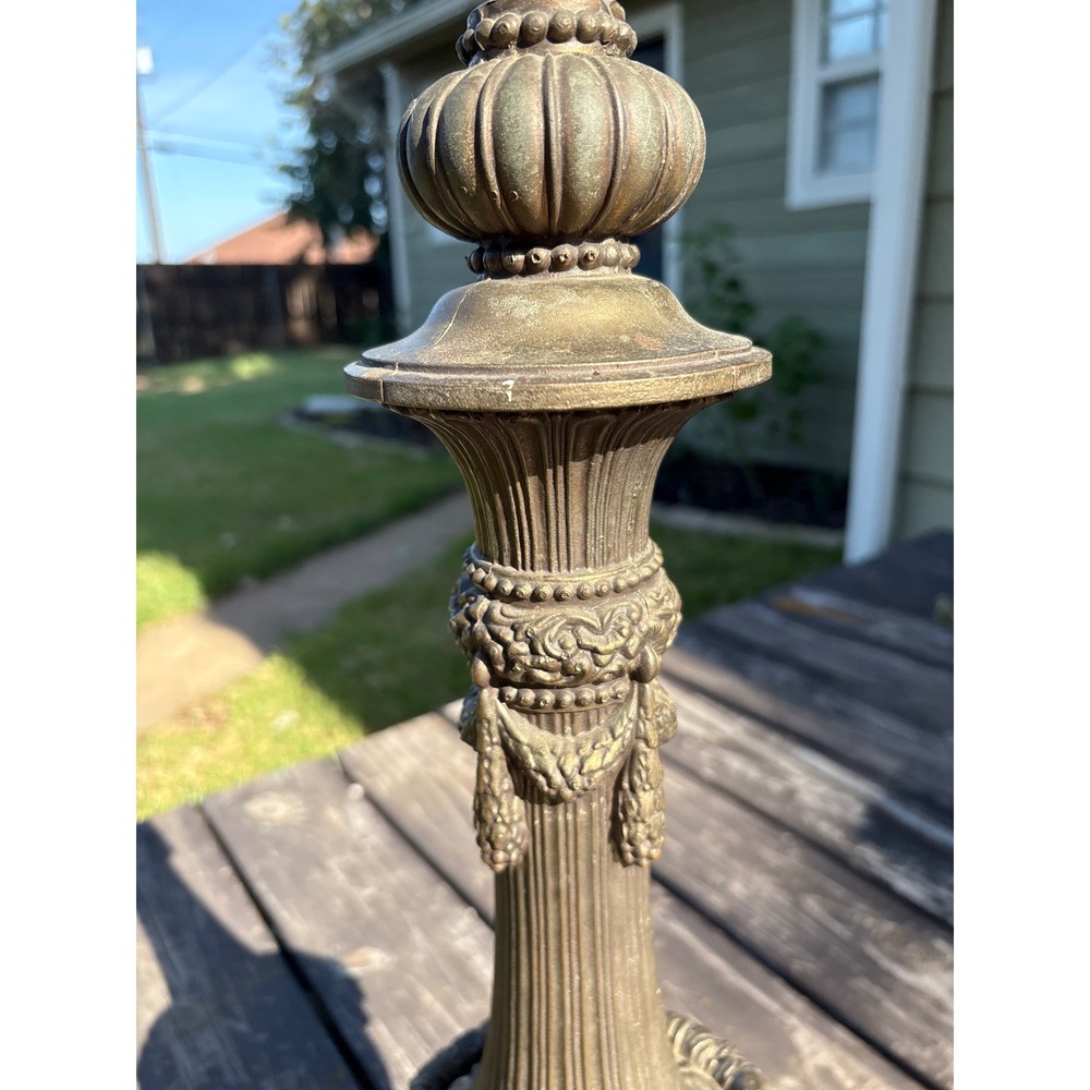 Vintage L&L WMC 8698 Cast Metal Marble Lamp Base Ornate Neoclassical 22in - Picture 9 of 11